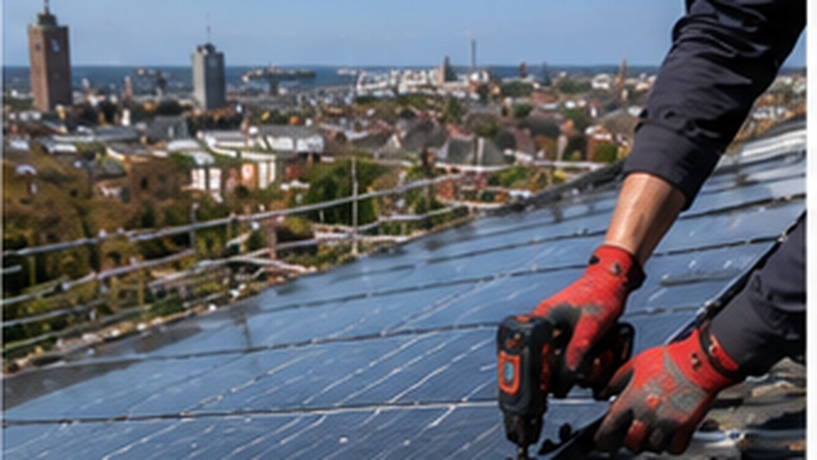 Solar installation in progress on a Wolverhampton home